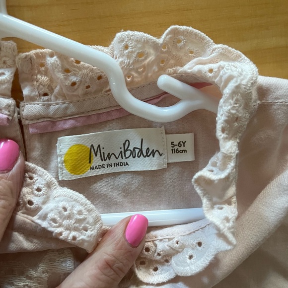 Mini Boden Lace Top, Sandpiper Pink, 5-6. - Picture 6 of 6